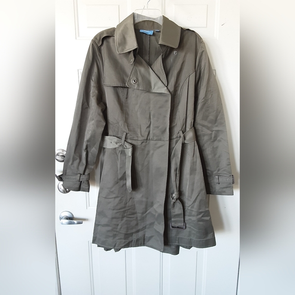 Simply Vera Vera Wang All Weather Belted Trent Coat Sage Green XL - Picture 1 of 8